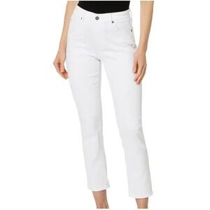 AG Adriano Goldschmied Mari Crop High Rise Slim Straight Jeans | White | 26R